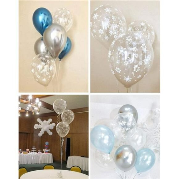 100PCS Christmas Snowflake Latex Balloons - Winter Wonderlan - Picture 5 of 5